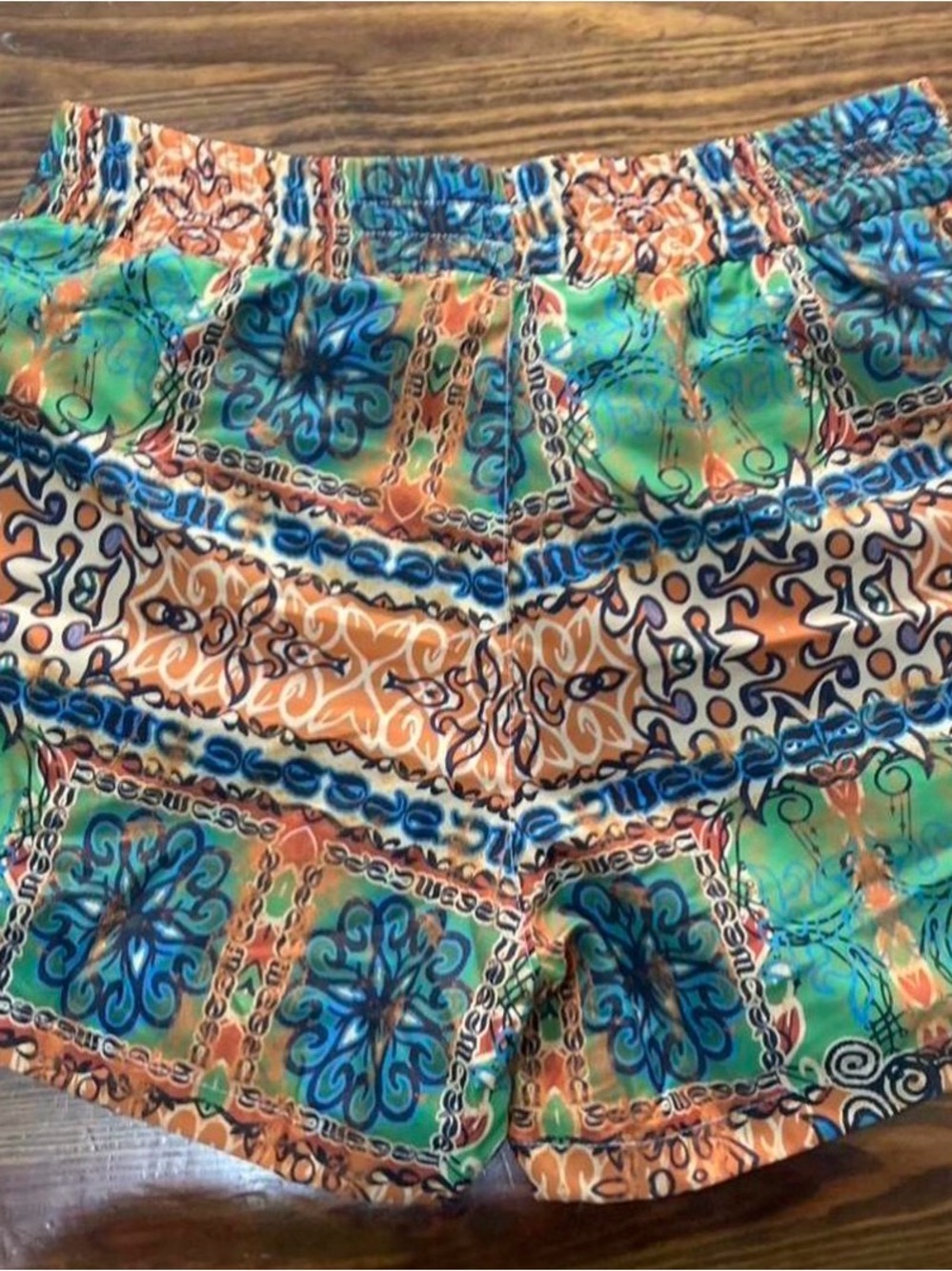 Reclaimed Vintage Blue Green Orange Patterned Men's Shorts